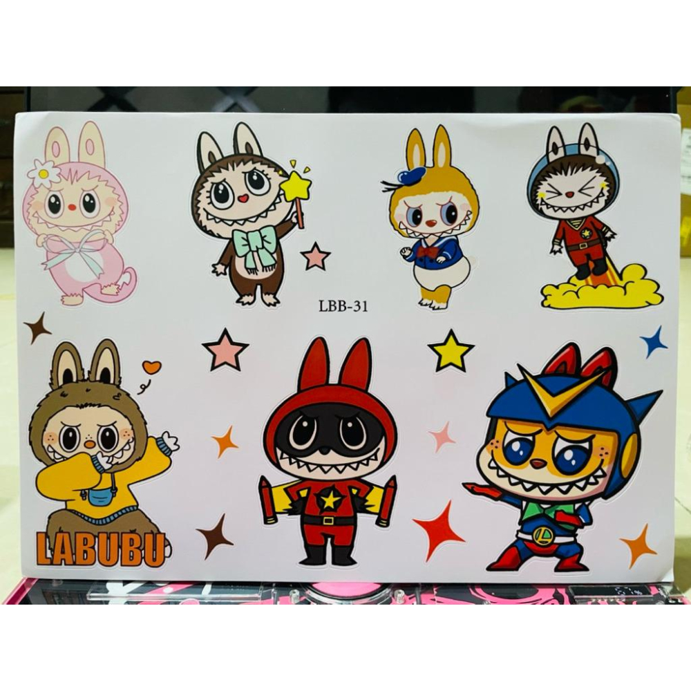 ［現貨］泡泡瑪特 labubu 拉布布 貼紙 防水防貼 車貼 車身貼紙 機車貼紙 安全帽貼紙 pop mart-細節圖3