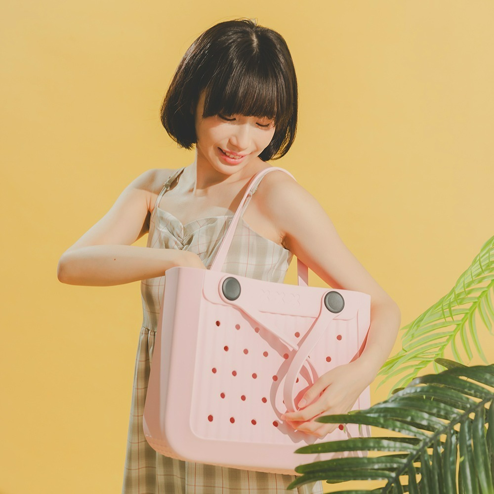 肩背漫遊包 EVA包 防水包 大容量包 媽媽包 媽媽包 沙灘包 托特包 野餐包 海灘包 戲水包 一體成型 底部止滑-細節圖2