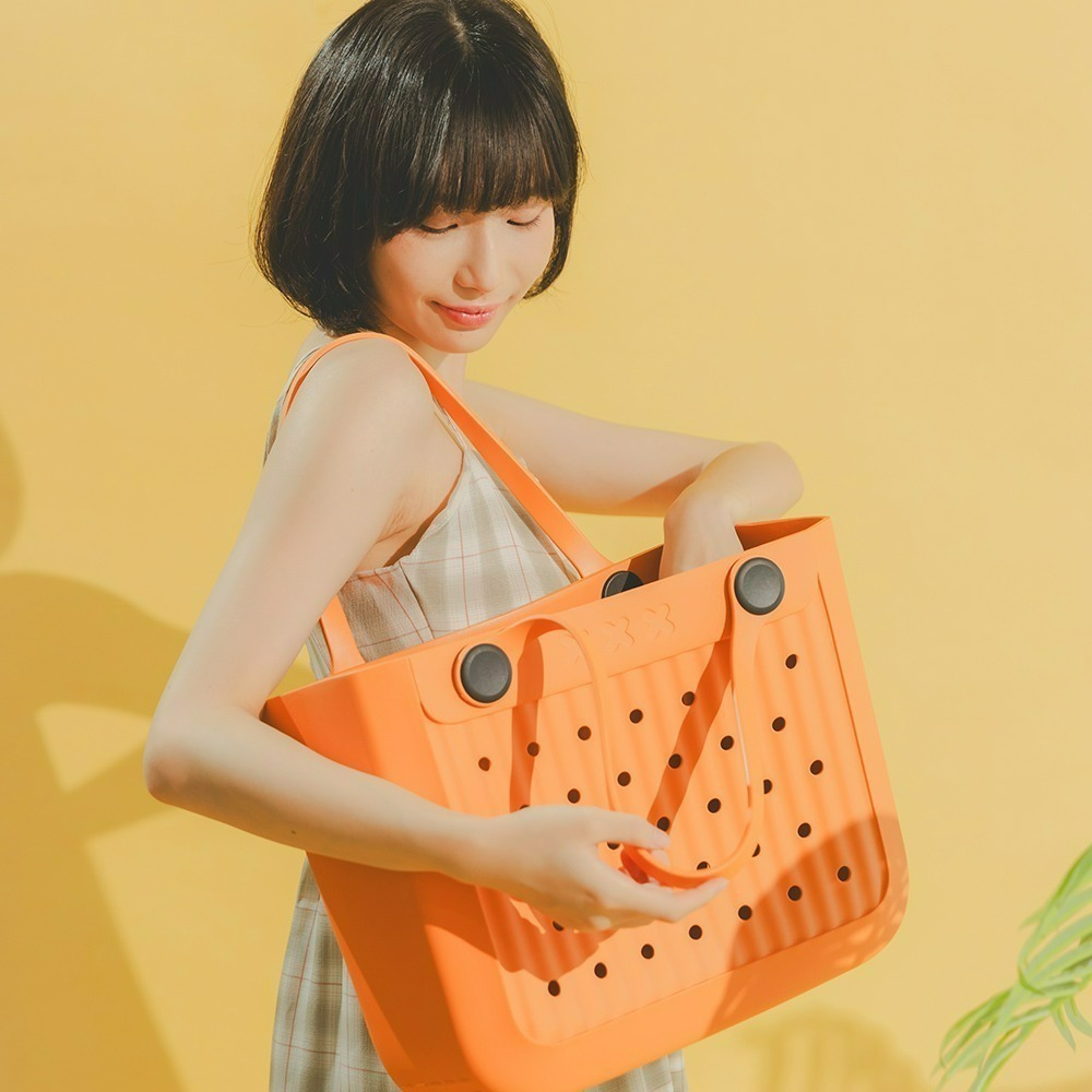 肩背漫遊包 EVA包 防水包 大容量包 媽媽包 媽媽包 沙灘包 托特包 野餐包 海灘包 戲水包 一體成型 底部止滑-細節圖3