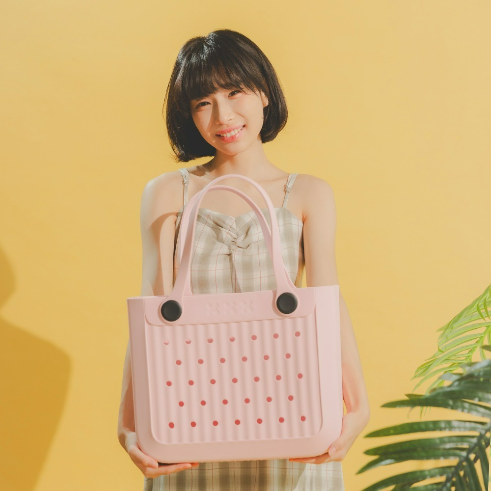 肩背漫遊包 EVA包 防水包 大容量包 媽媽包 媽媽包 沙灘包 托特包 野餐包 海灘包 戲水包 一體成型 底部止滑-細節圖5