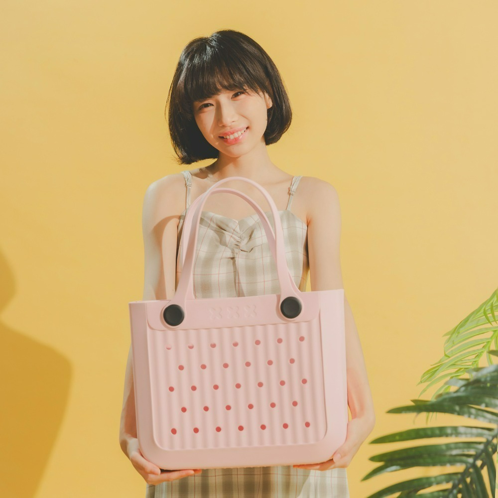 肩背漫遊包 EVA包 防水包 大容量包 媽媽包 媽媽包 沙灘包 托特包 野餐包 海灘包 戲水包 一體成型 底部止滑-細節圖5