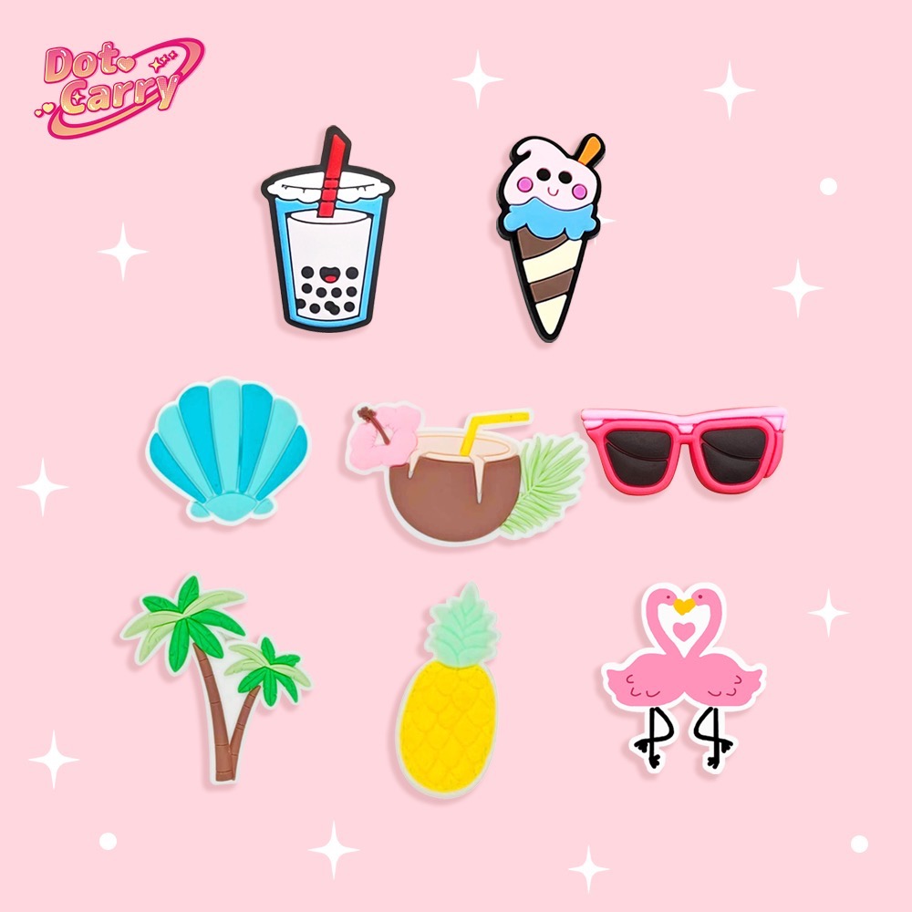 【Dot.Carry】飾扣-PVC系列 夏天海灘(8入) 洞洞包飾扣 洞洞鞋鞋扣 洞洞鞋-規格圖2