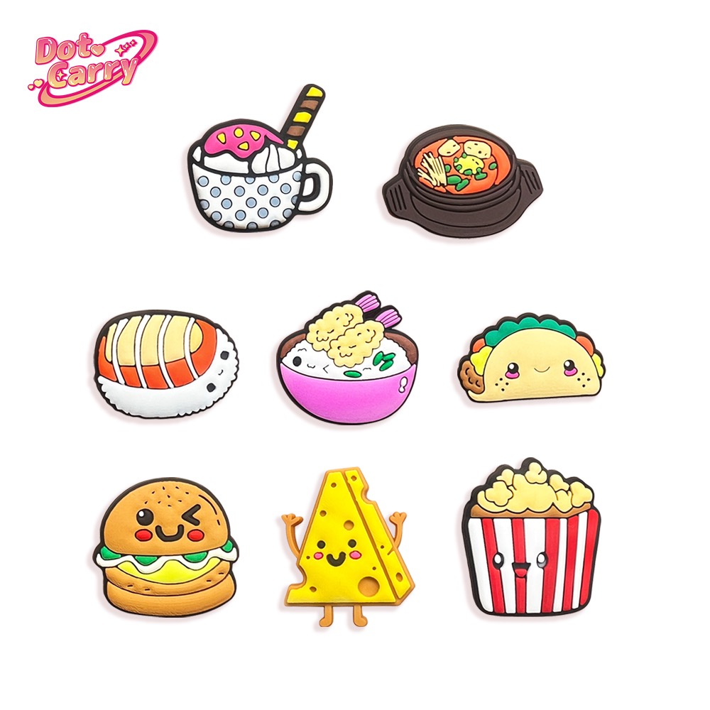 【Dot.Carry】飾扣-PVC系列 美味小食堂(8入) 洞洞包飾扣 洞洞鞋鞋扣 洞洞鞋-細節圖2