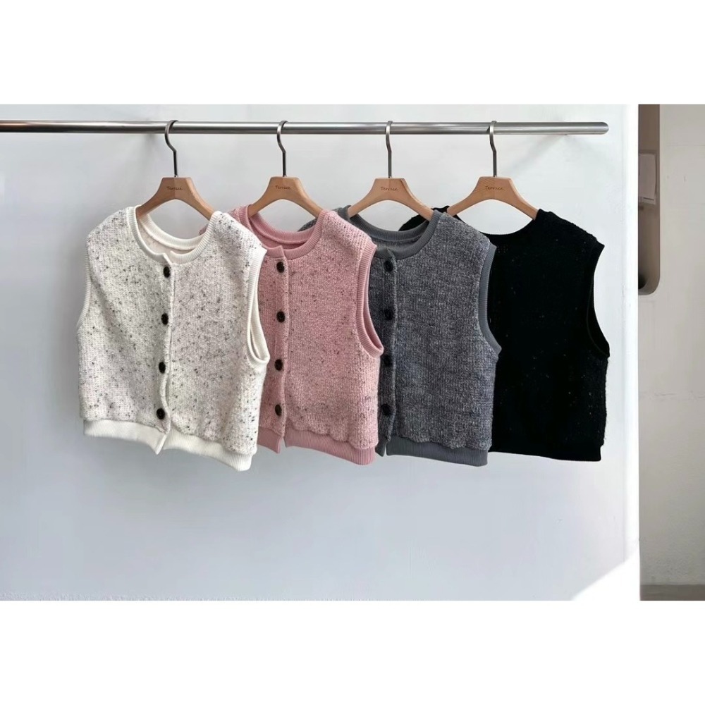 正韓 秋冬必備單品毛料背心 現貨灰色-細節圖3