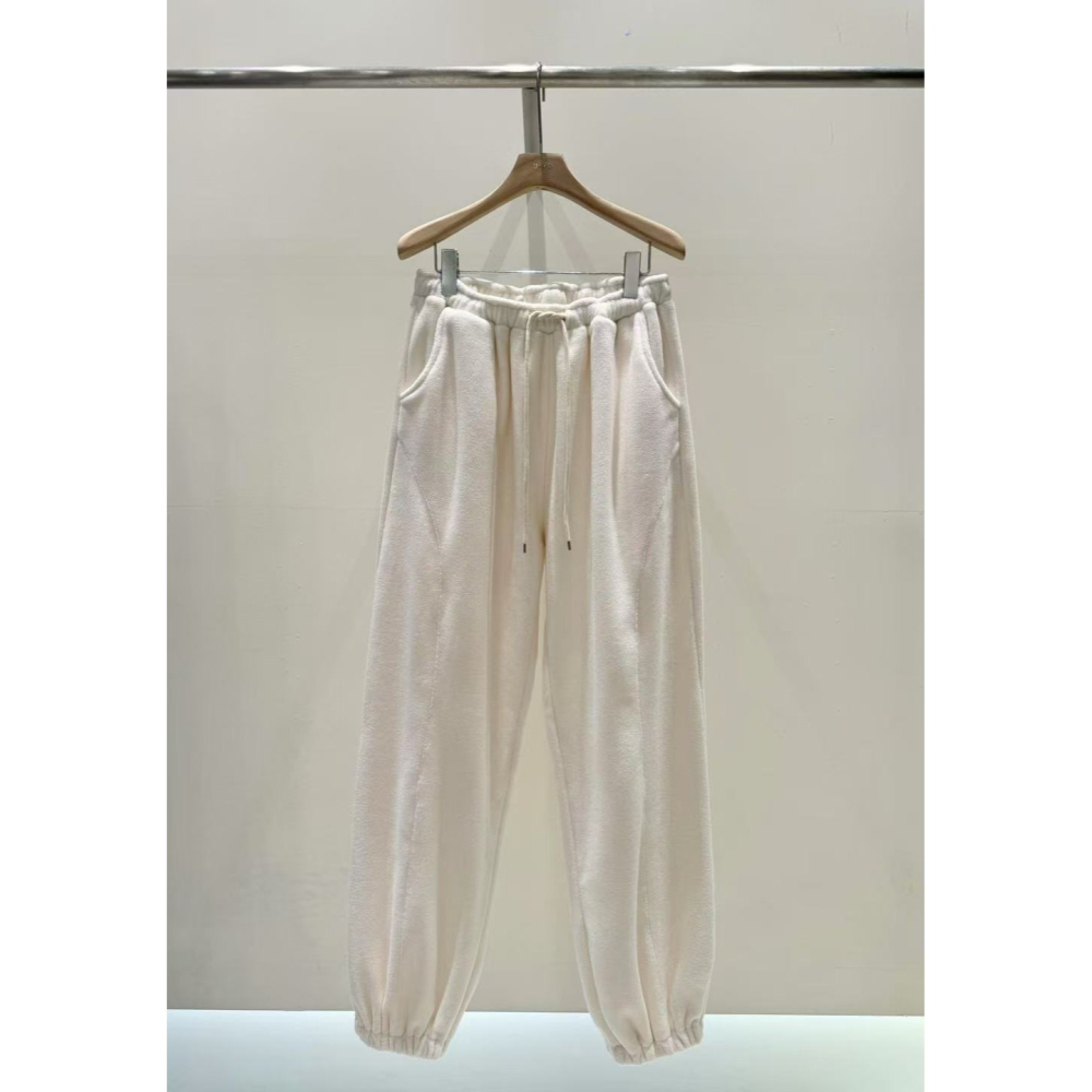 正韓 刷絨休閒棉褲 現貨白色-細節圖5