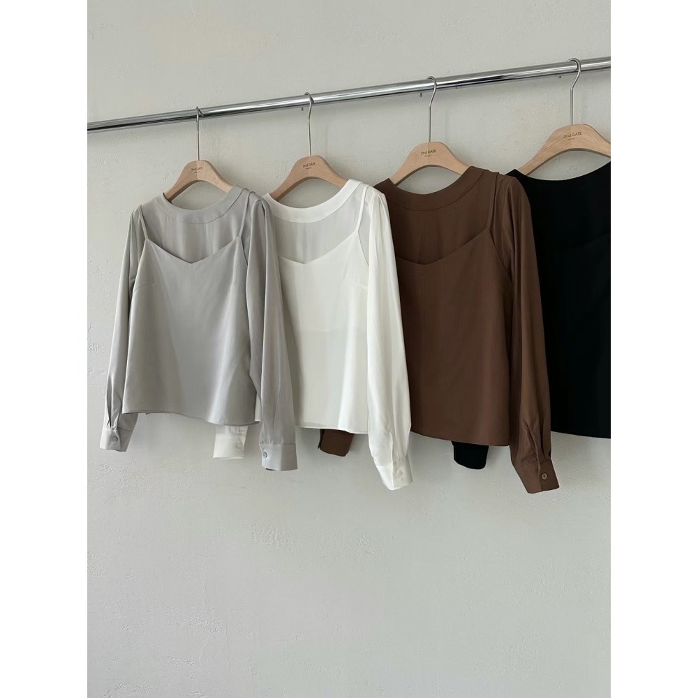 正韓 兩件式多穿法襯衫組 現貨白-細節圖6