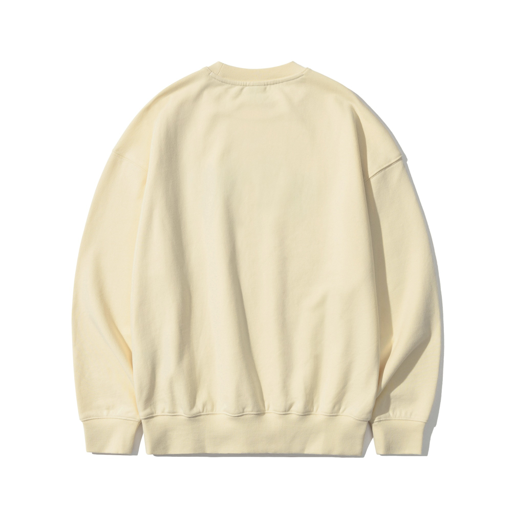 韓國 OiOi奶油色內刷毛大學T 現貨L-細節圖2