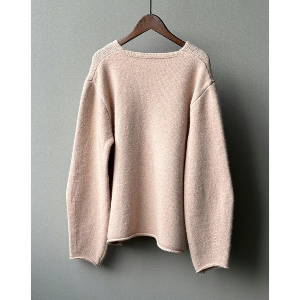 正韓 長裙毛衣套裝 現貨粉杏-細節圖6