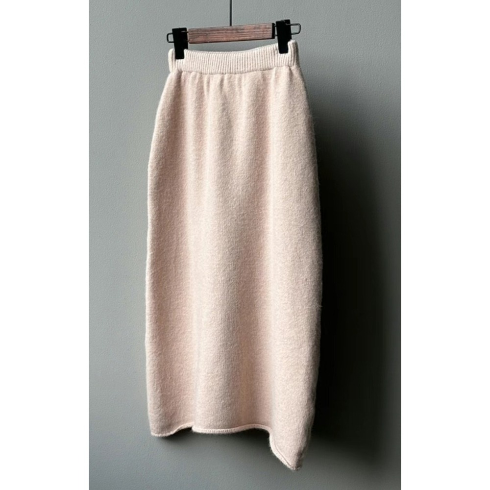 正韓 長裙毛衣套裝 現貨粉杏-細節圖7