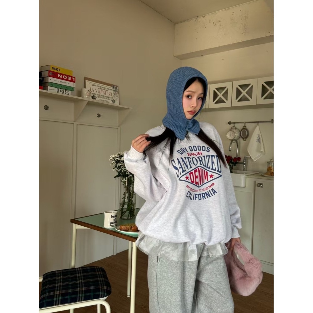 正韓 小紗裙內刷毛棉褲 現貨灰-細節圖8