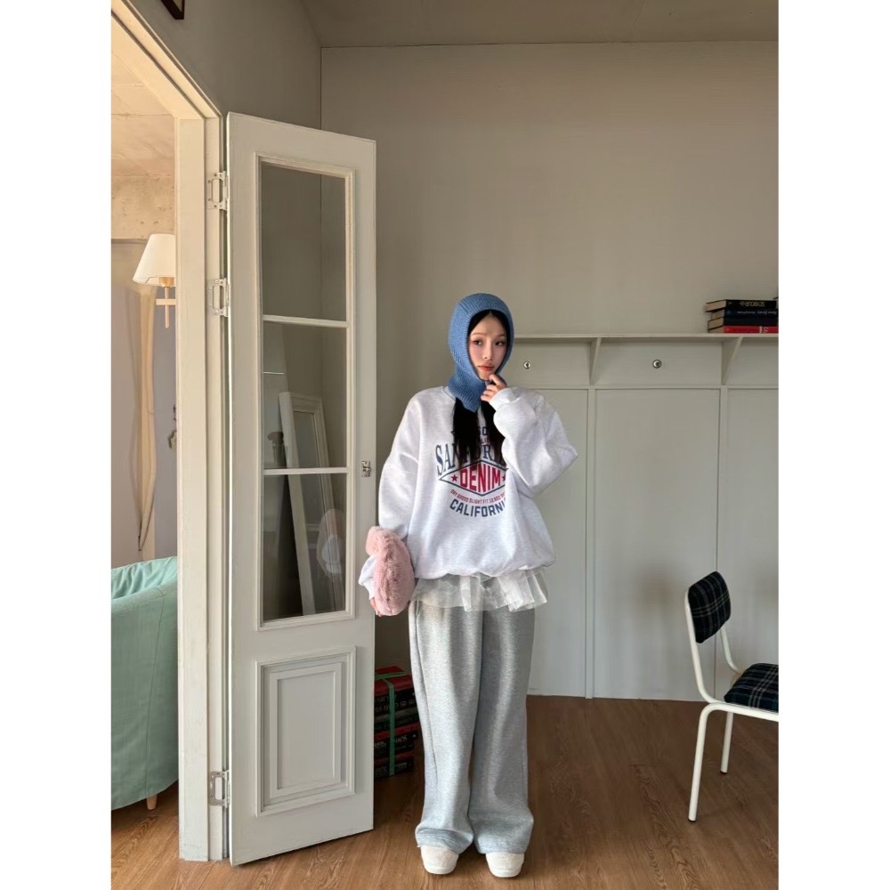 正韓 小紗裙內刷毛棉褲 現貨灰-規格圖9