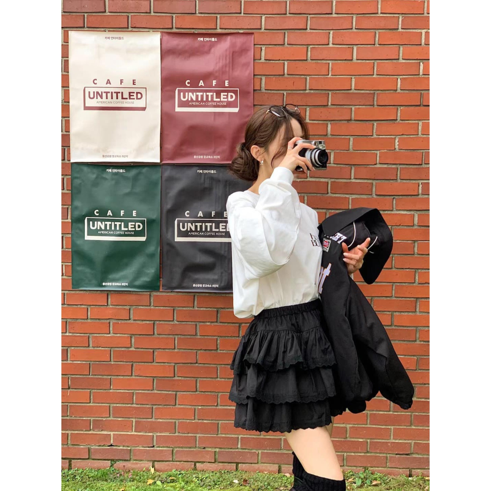 正韓 愛心按鈕假兩件上衣 現貨白-細節圖3