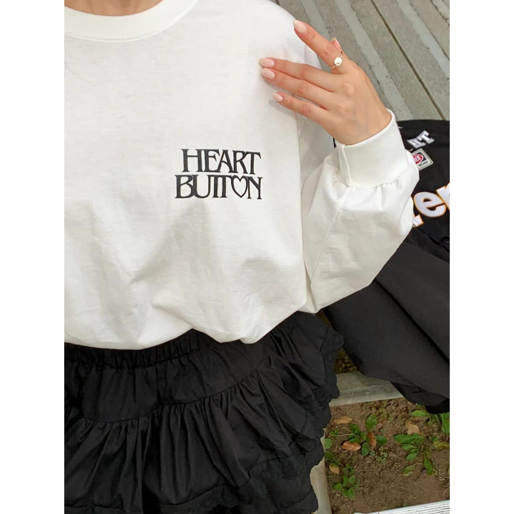 正韓 愛心按鈕假兩件上衣 現貨白-細節圖5