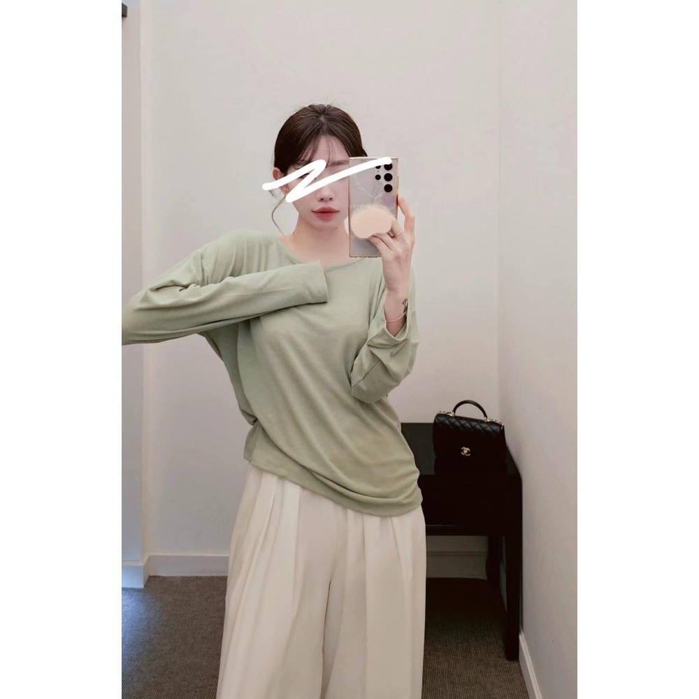 正韓 超軟舒適素面長T 現貨黑色-規格圖4