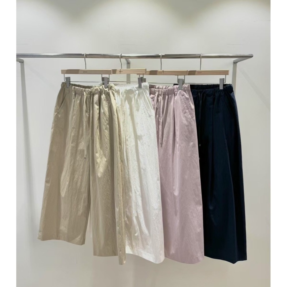 正韓 鬆緊腰抽繩休閒西褲四色 現貨深藍-細節圖4