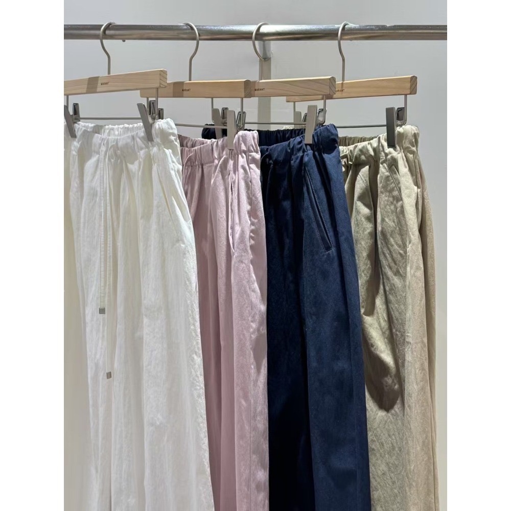 正韓 鬆緊腰抽繩休閒西褲四色 現貨深藍-細節圖5