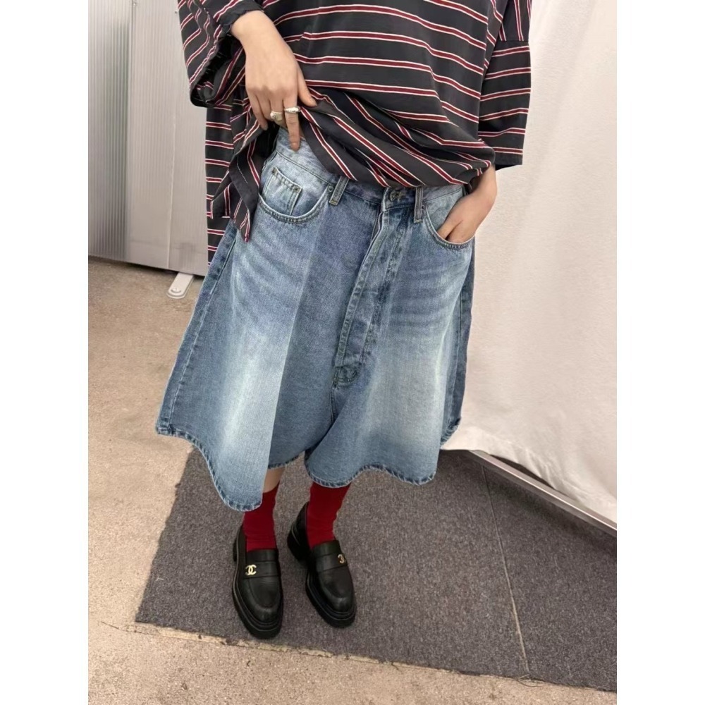 正韓 七分牛仔褲裙 M現貨-細節圖2