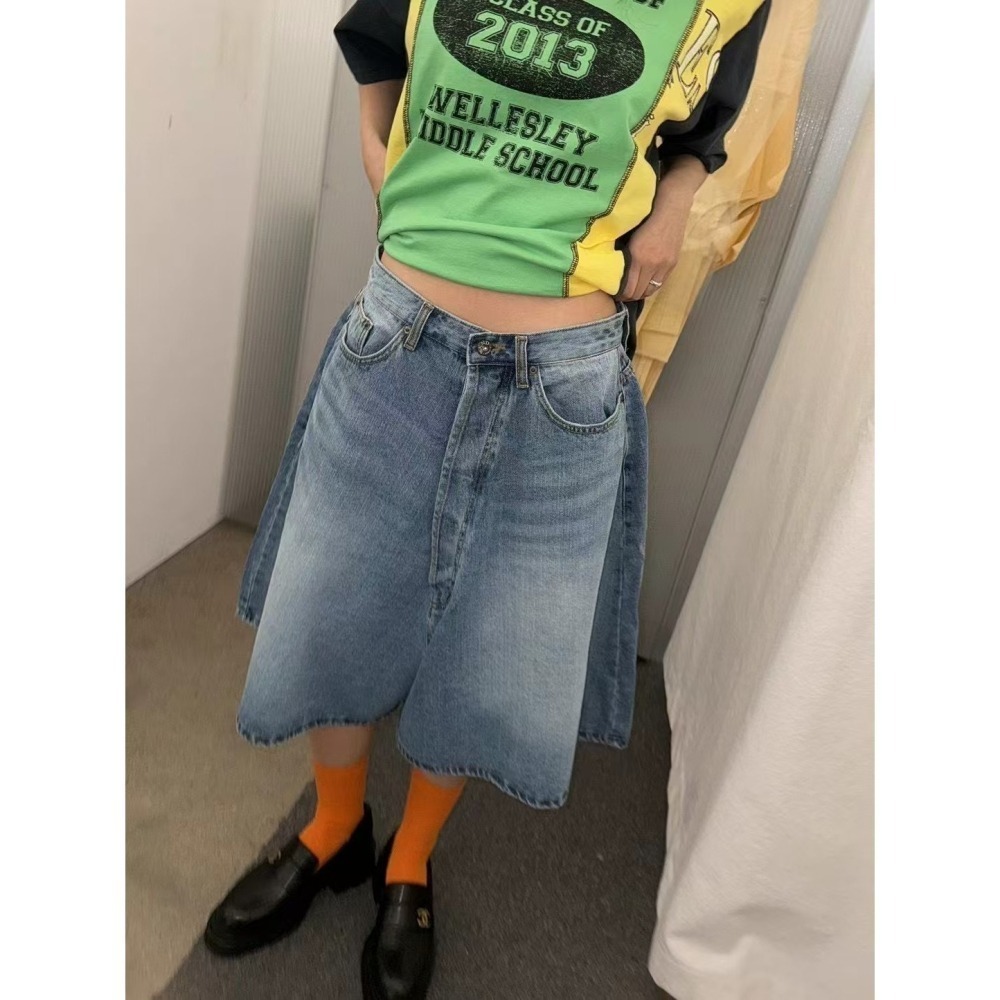 正韓 七分牛仔褲裙 M現貨-細節圖4