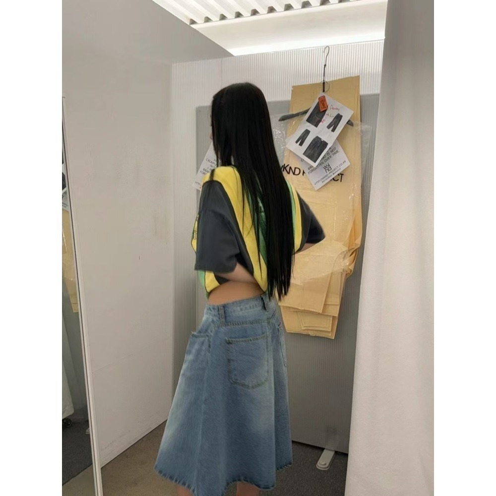 正韓 七分牛仔褲裙 M現貨-細節圖5