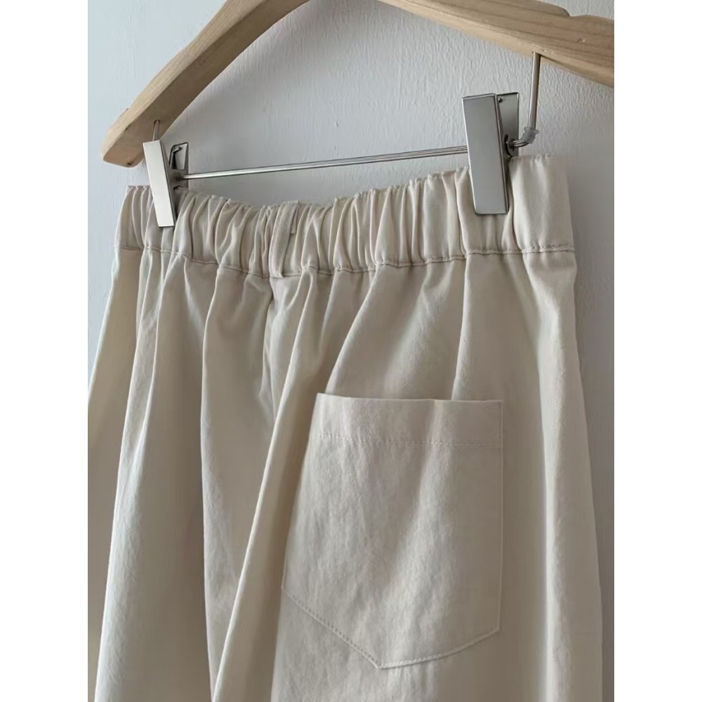 正韓 可愛小標籤休閒西褲三色 米白/粉現貨-細節圖7