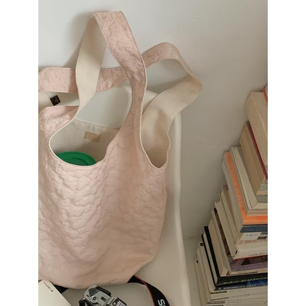 正韓 雕花兩面可用帆布包 綠色 現貨-細節圖6