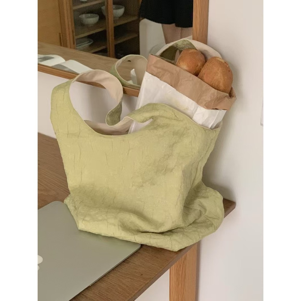 正韓 雕花兩面可用帆布包 綠色 現貨-規格圖6