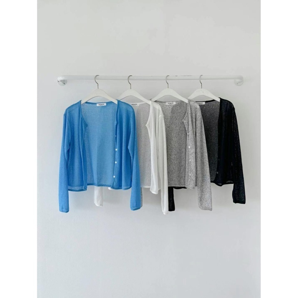 正韓 微透薄料針織外套四色 白色現貨-細節圖9