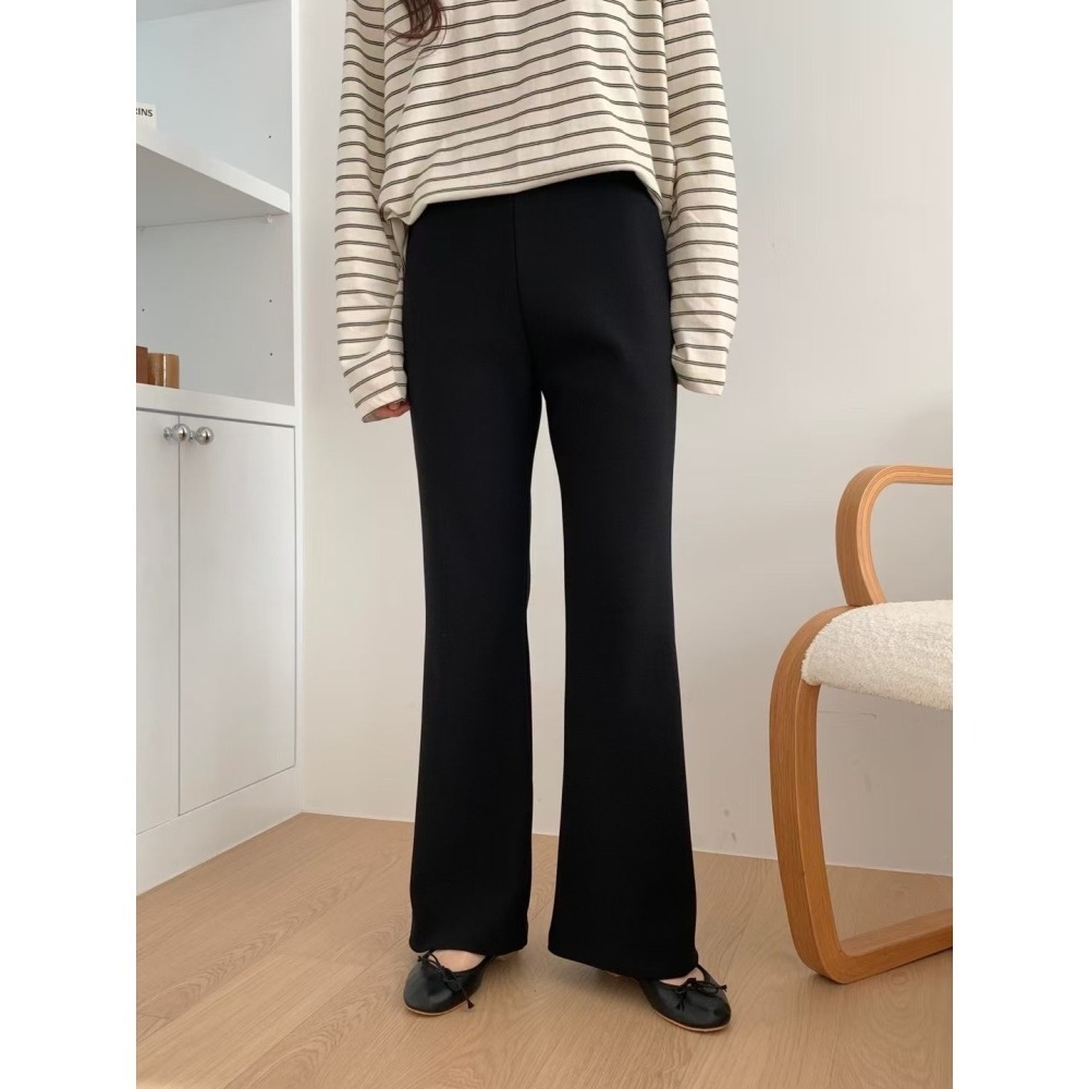 正韓 腰頭彈性微喇叭長褲 現貨-細節圖2