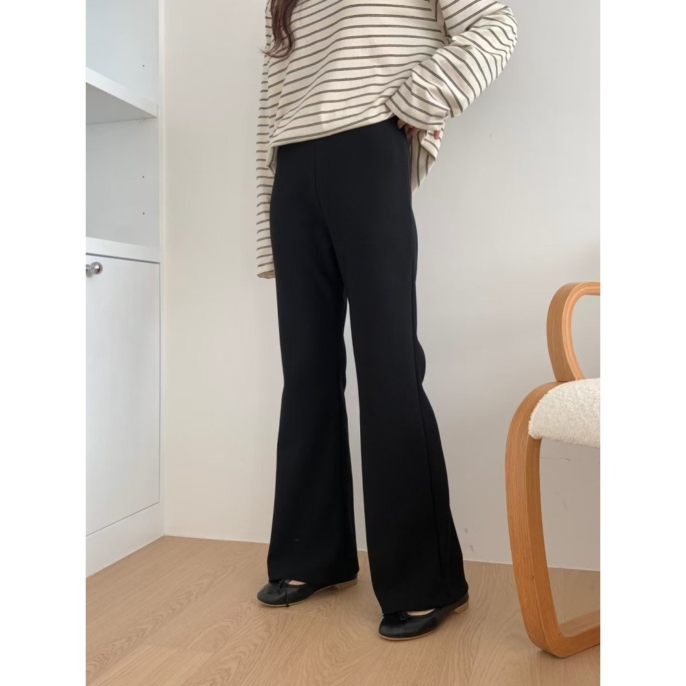 正韓 腰頭彈性微喇叭長褲 現貨-細節圖3