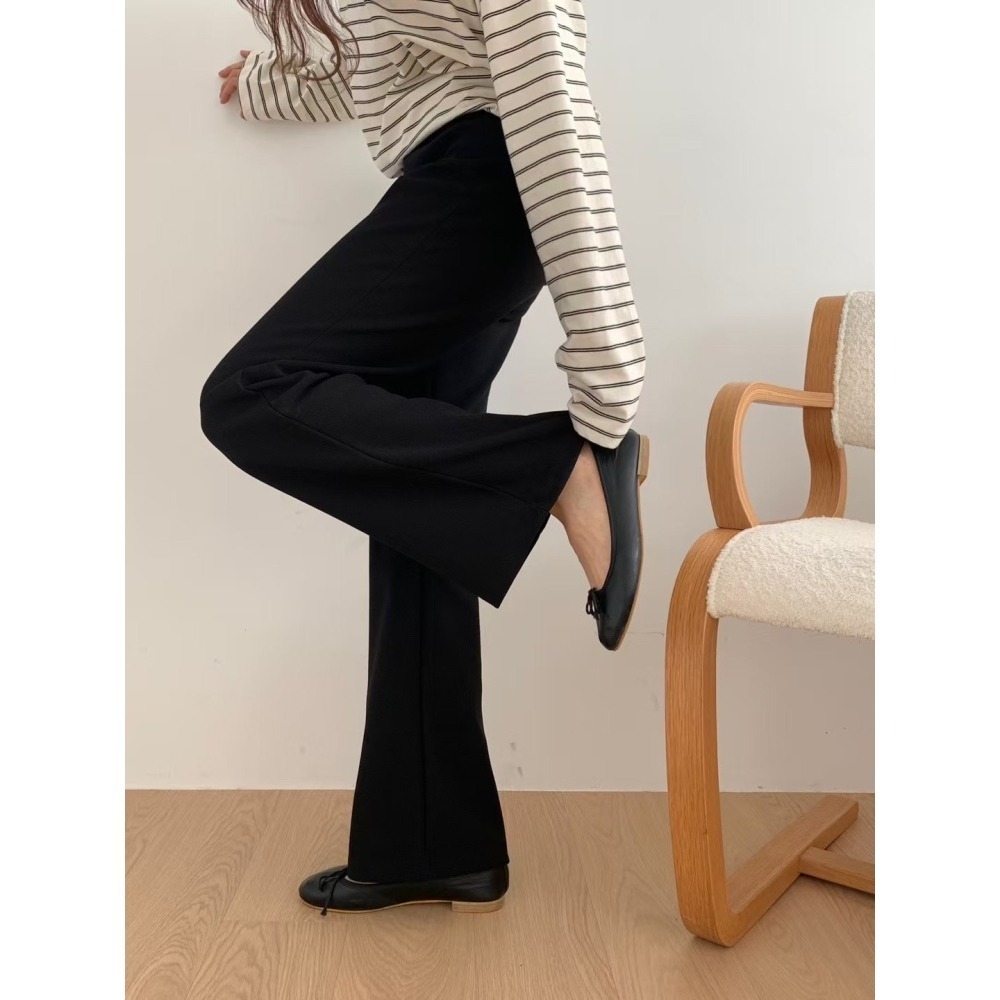 正韓 腰頭彈性微喇叭長褲 現貨-細節圖7