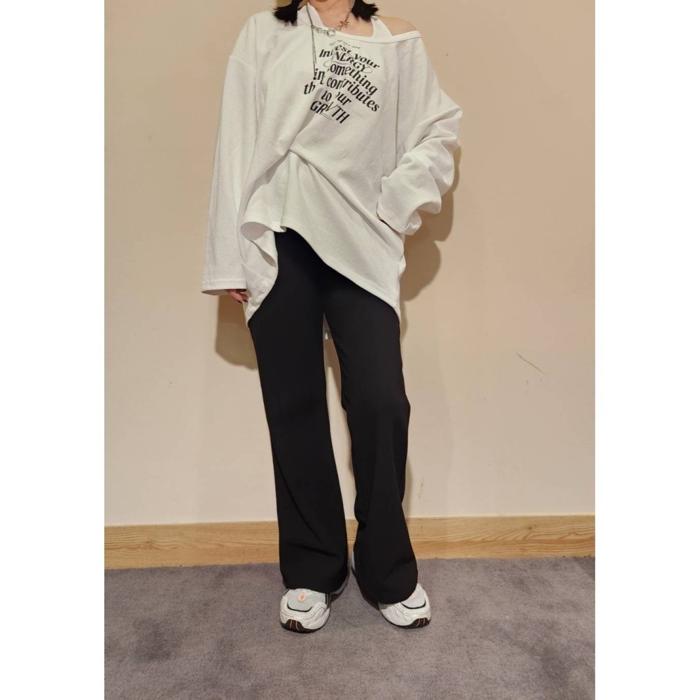 正韓 棉質兩件式露肩上衣三色 白色現貨-細節圖6