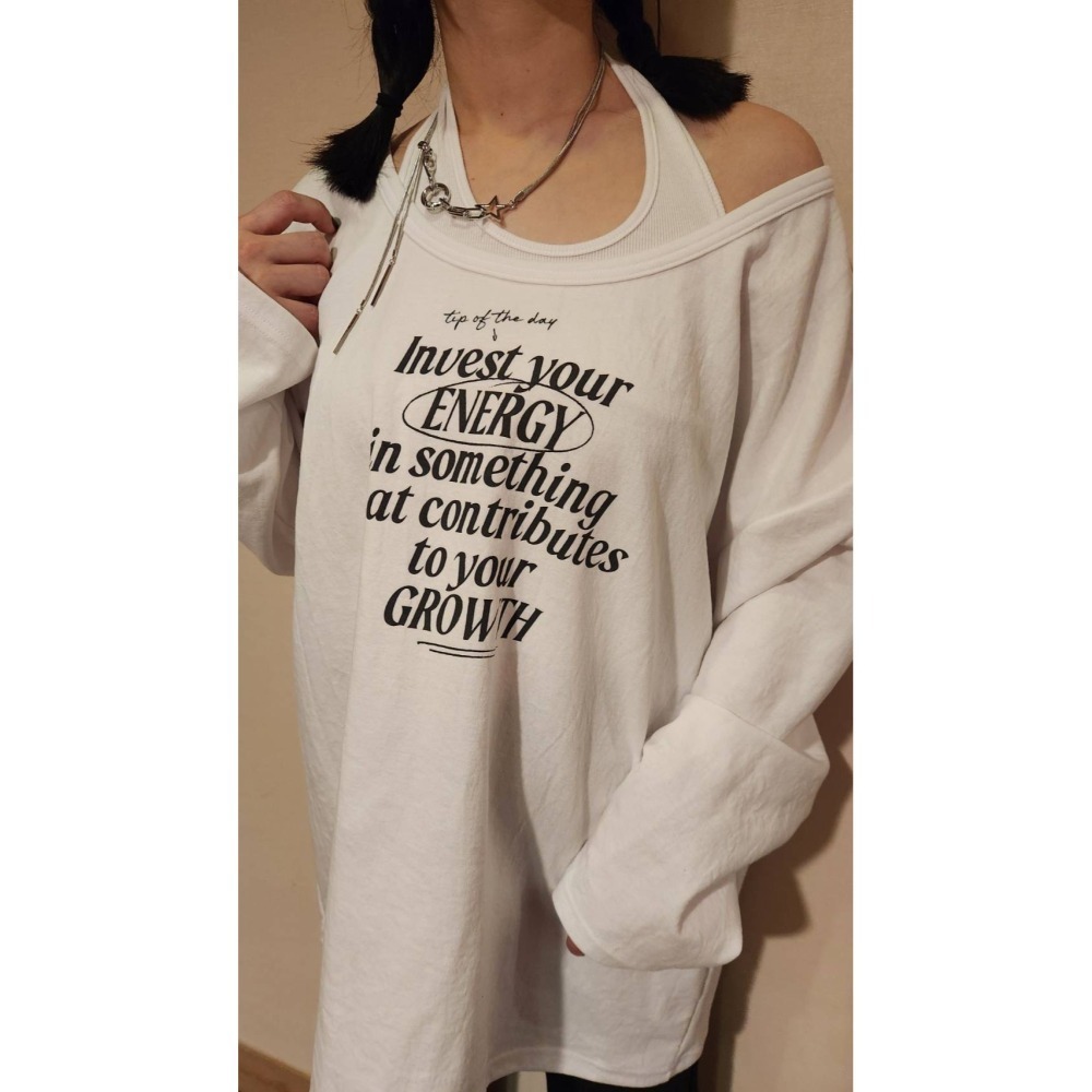 正韓 棉質兩件式露肩上衣三色 白色現貨-細節圖7