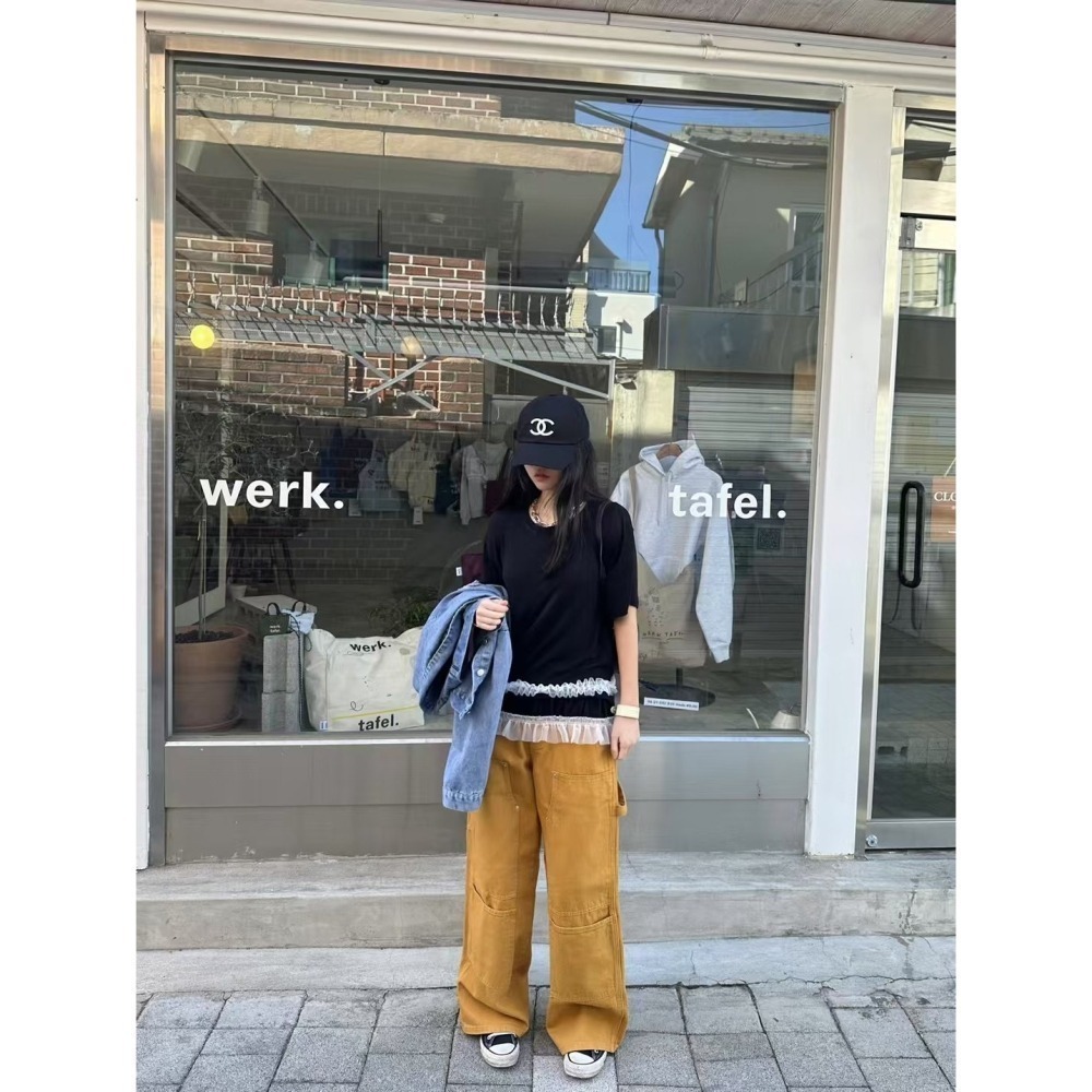 正韓 神褲等級超有型工作褲四色 現貨黃色M-細節圖2