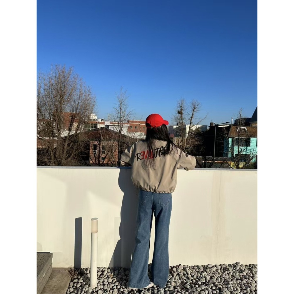 正韓 愛心合身直筒微喇牛仔褲 M現貨-細節圖6