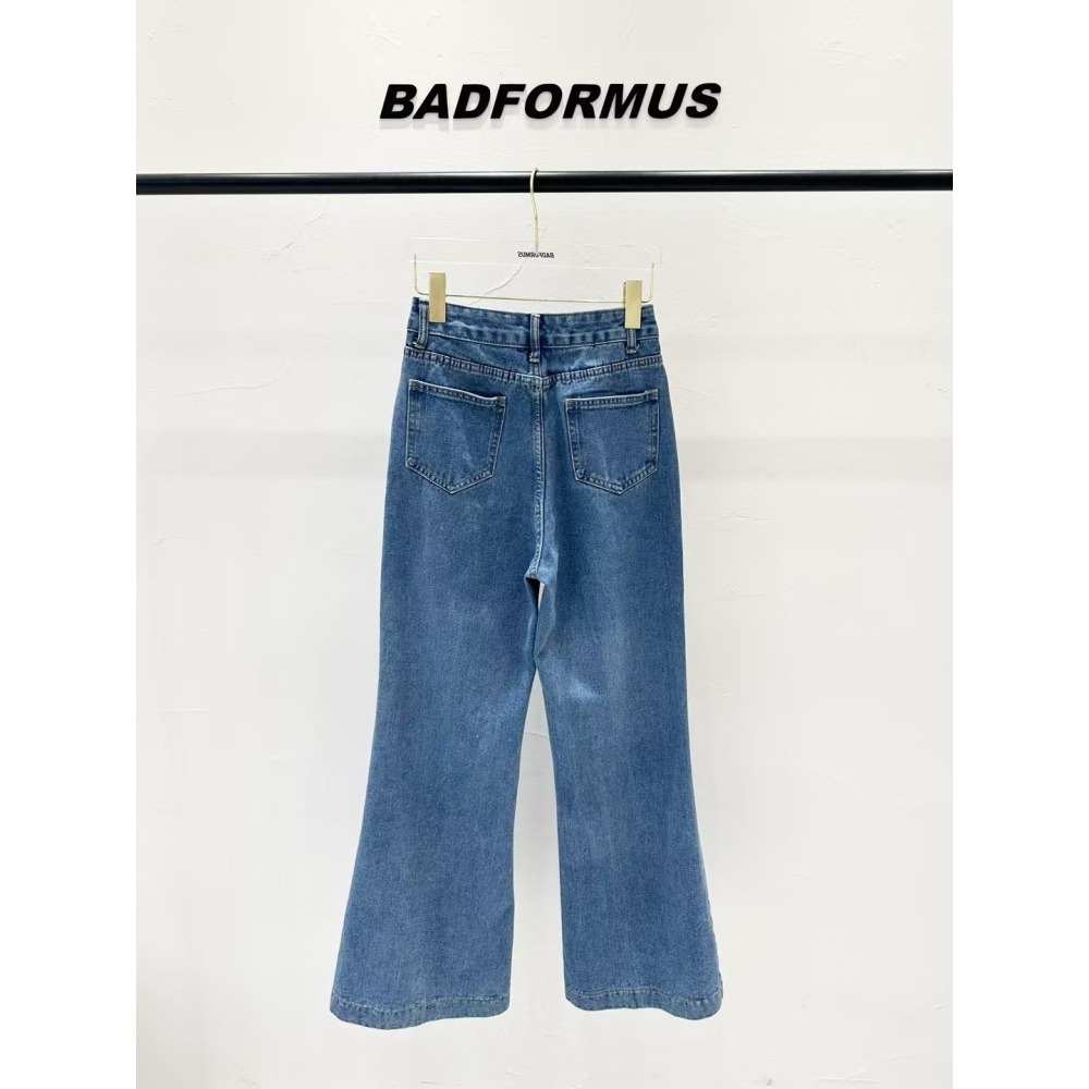 正韓 愛心合身直筒微喇牛仔褲 M現貨-細節圖9