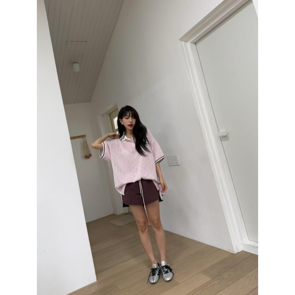 正韓 透涼針織百搭POLO衫 薄荷 現貨-細節圖3