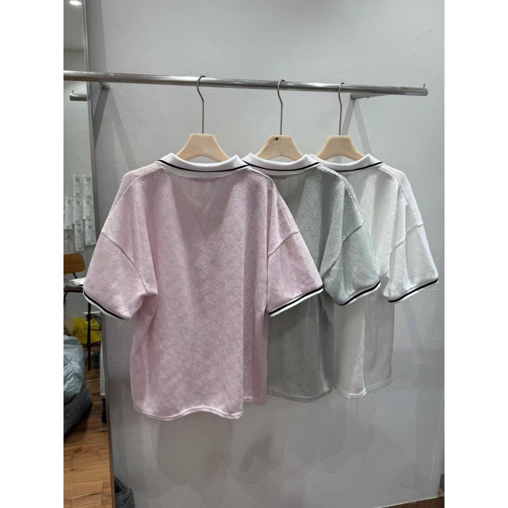 正韓 透涼針織百搭POLO衫 薄荷 現貨-細節圖10