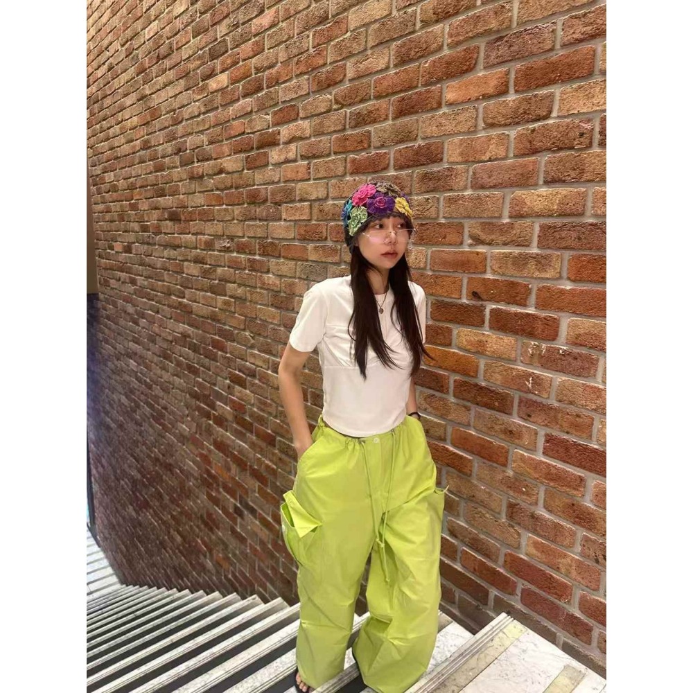 正韓 胸口造型合身短袖T恤 紫 現貨-細節圖7