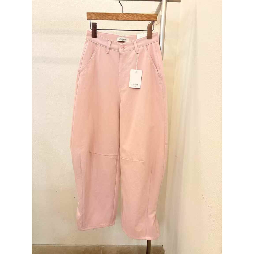 正韓 下擺有扣子可扣做造型長褲 白M/粉S 現貨-細節圖9