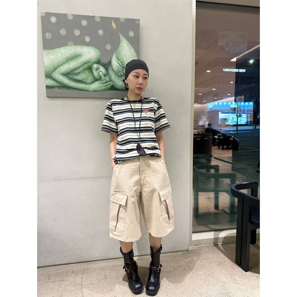 正韓 率性休閒工作五分褲 白M 現貨-細節圖3