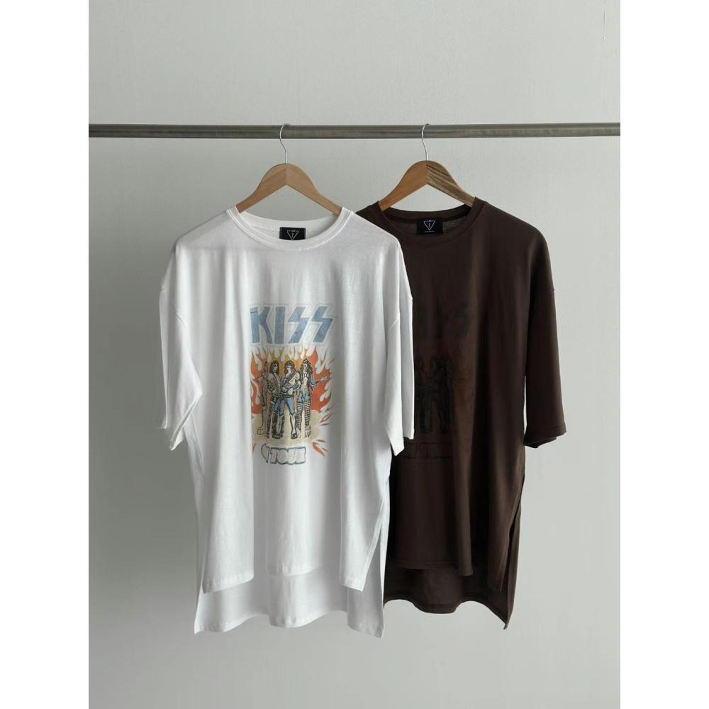 正韓 Kiss樂團T恤+洞洞外罩上衣set 現貨-細節圖7