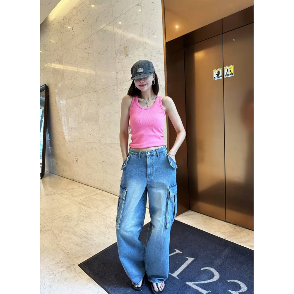 正韓 工作褲型牛仔褲 M號 現貨-細節圖3