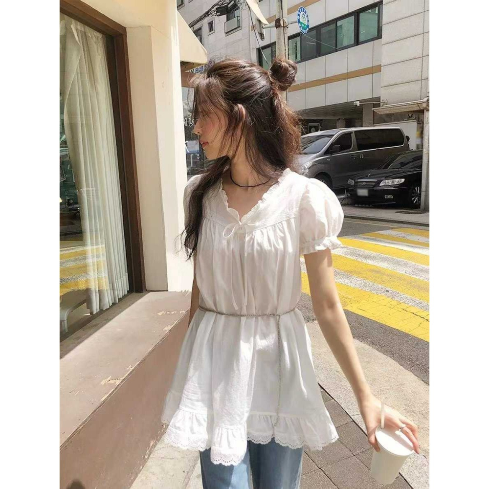 正韓 下擺緹花布短洋裝 現貨-細節圖5