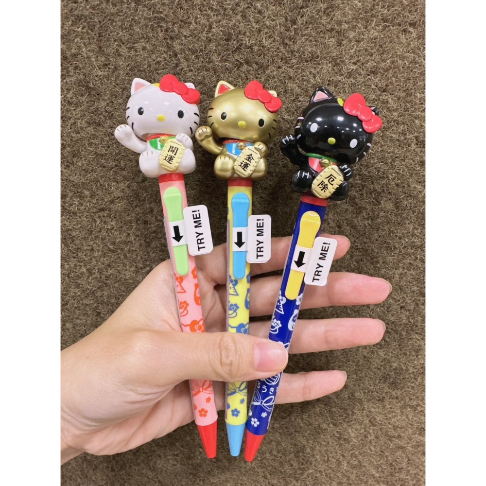 日本 Hello Kitty 招財貓造型動動原子筆 金運/開運/厄除 現貨-細節圖2