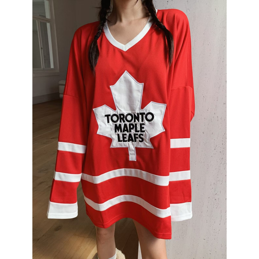 正韓 加拿大多倫多楓葉球衣T恤 紅/藍 現貨-細節圖3