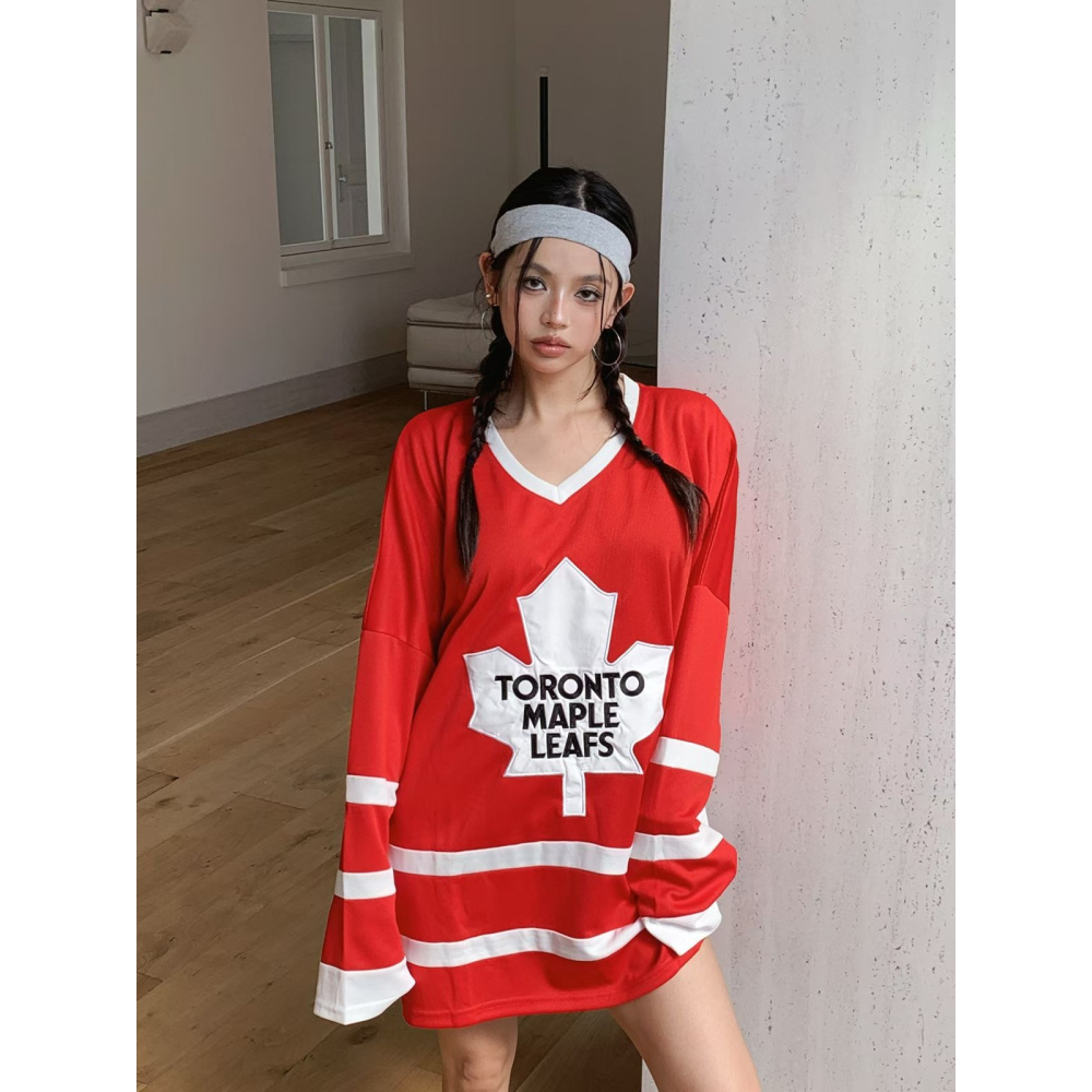 正韓 加拿大多倫多楓葉球衣T恤 紅/藍 現貨-細節圖4