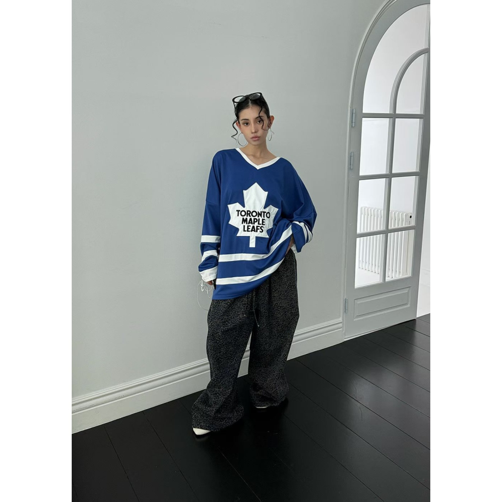 正韓 加拿大多倫多楓葉球衣T恤 紅/藍 現貨-細節圖6