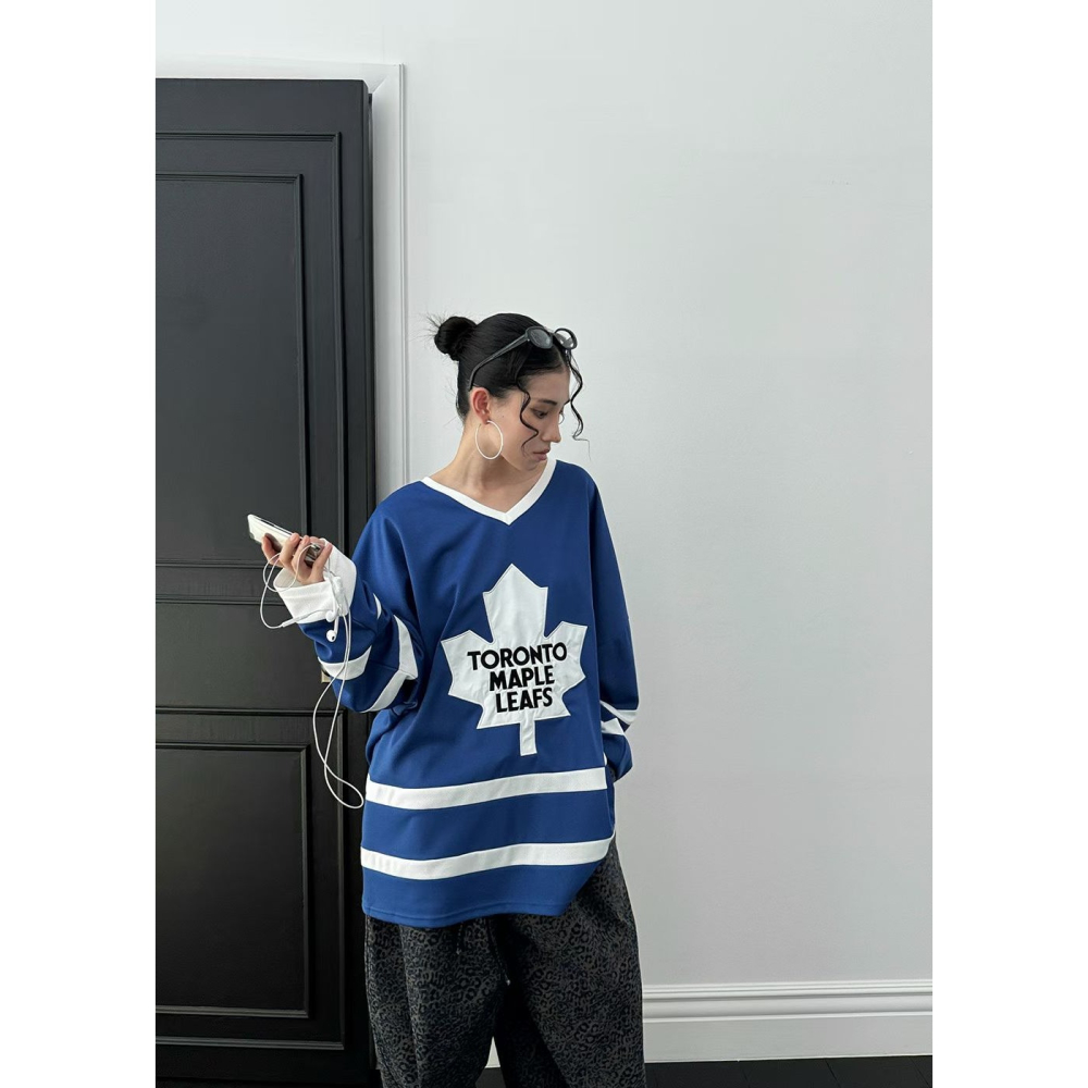 正韓 加拿大多倫多楓葉球衣T恤 紅/藍 現貨-細節圖9