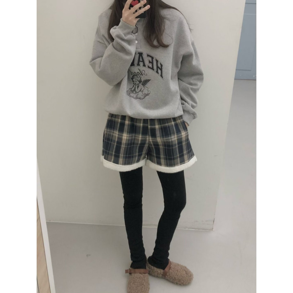 正韓 假襪套感內刷毛內搭褲 兩色 預購-細節圖3