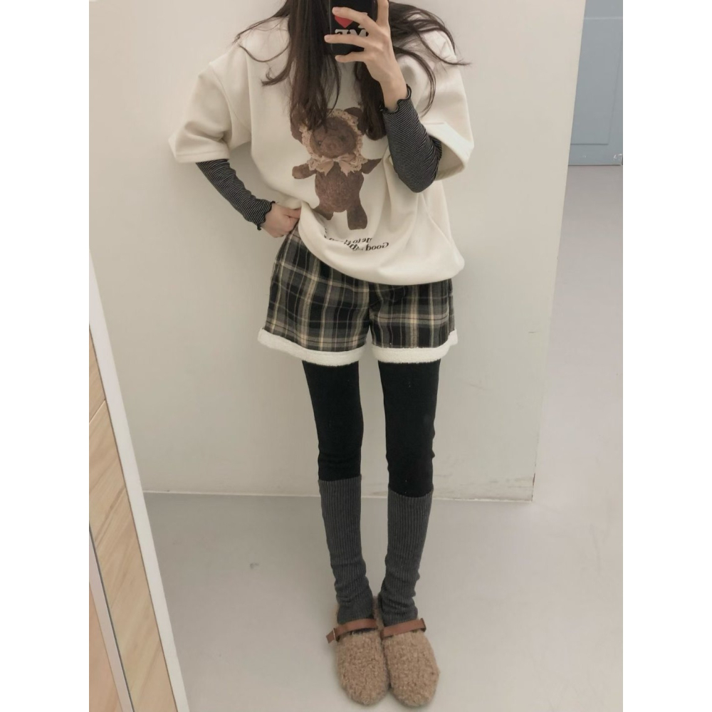 正韓 假襪套感內刷毛內搭褲 兩色 預購-細節圖5